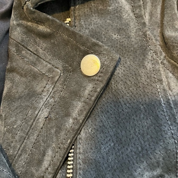 SL8 blank nyc gray suede leather moto jacket women’s xsmall - Picture 5 of 10
